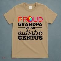 Proud Grandpa Of An Autistic Genius Autism Awareness T-Shirt thumb 5