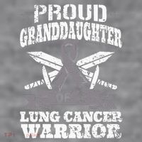Proud Granddaughter Of A Lung Cancer Warrior Carcinoma Women's Racerback Cropped Tank thumb 2