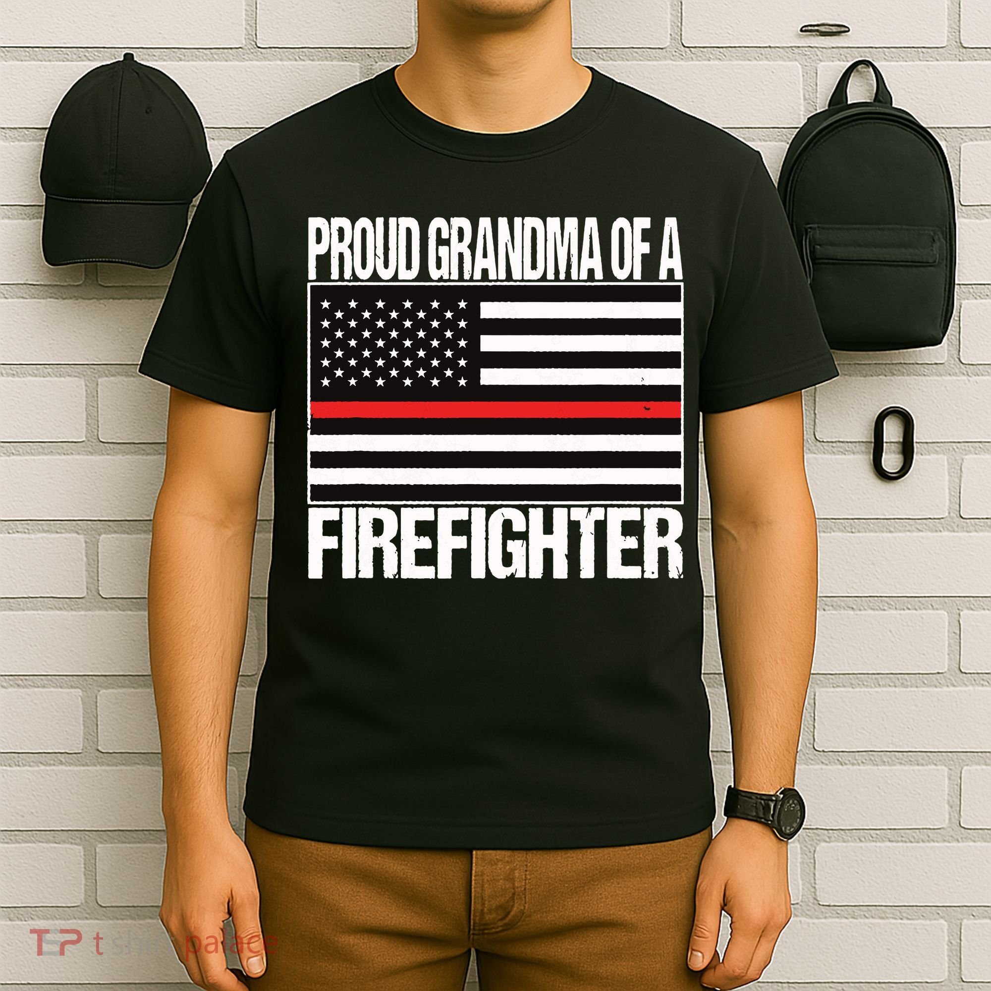 Proud Grandma Of A Firefighter Shirt Fireman T-Shirt