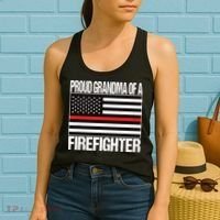 Proud Grandma Of A Firefighter Shirt Fireman Women's Tank Top thumb 2