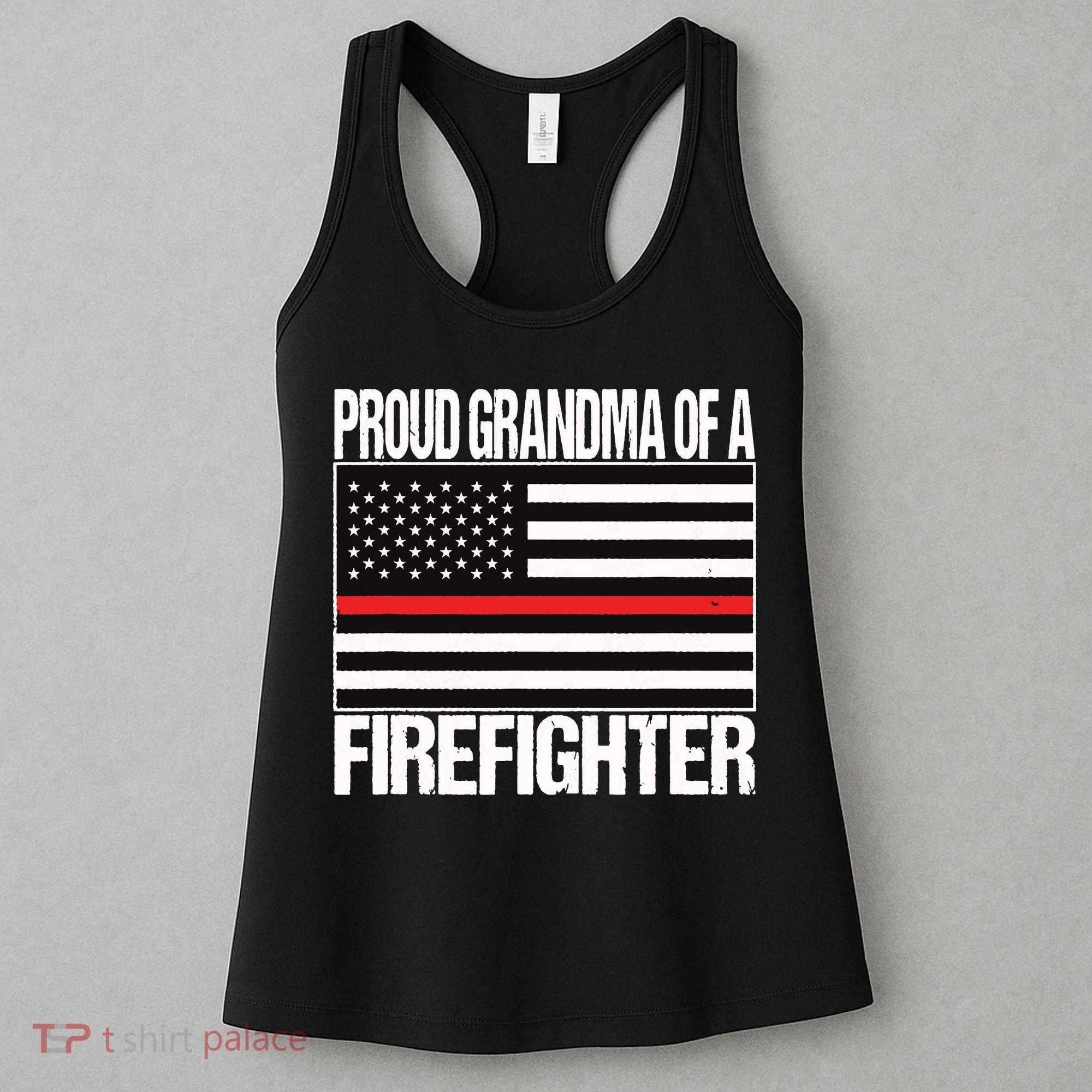 Proud Grandma Of A Firefighter Shirt Fireman Women's Tank Top