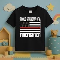 Proud Grandma Of A Firefighter Shirt Fireman Toddler T-Shirt thumb 3