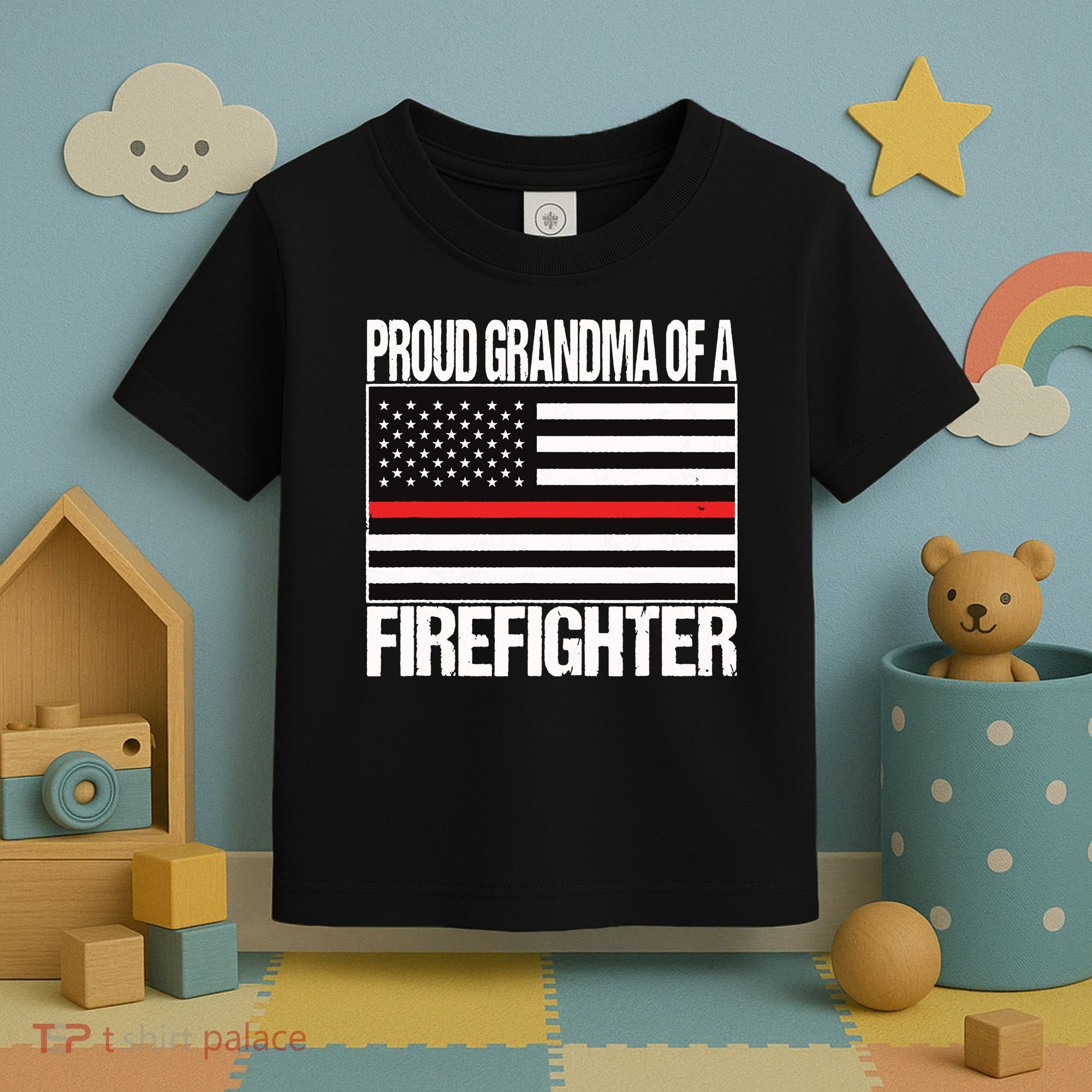 Proud Grandma Of A Firefighter Shirt Fireman Toddler T-Shirt