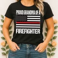Proud Grandma Of A Firefighter Shirt Fireman Women's T-Shirt thumb 2