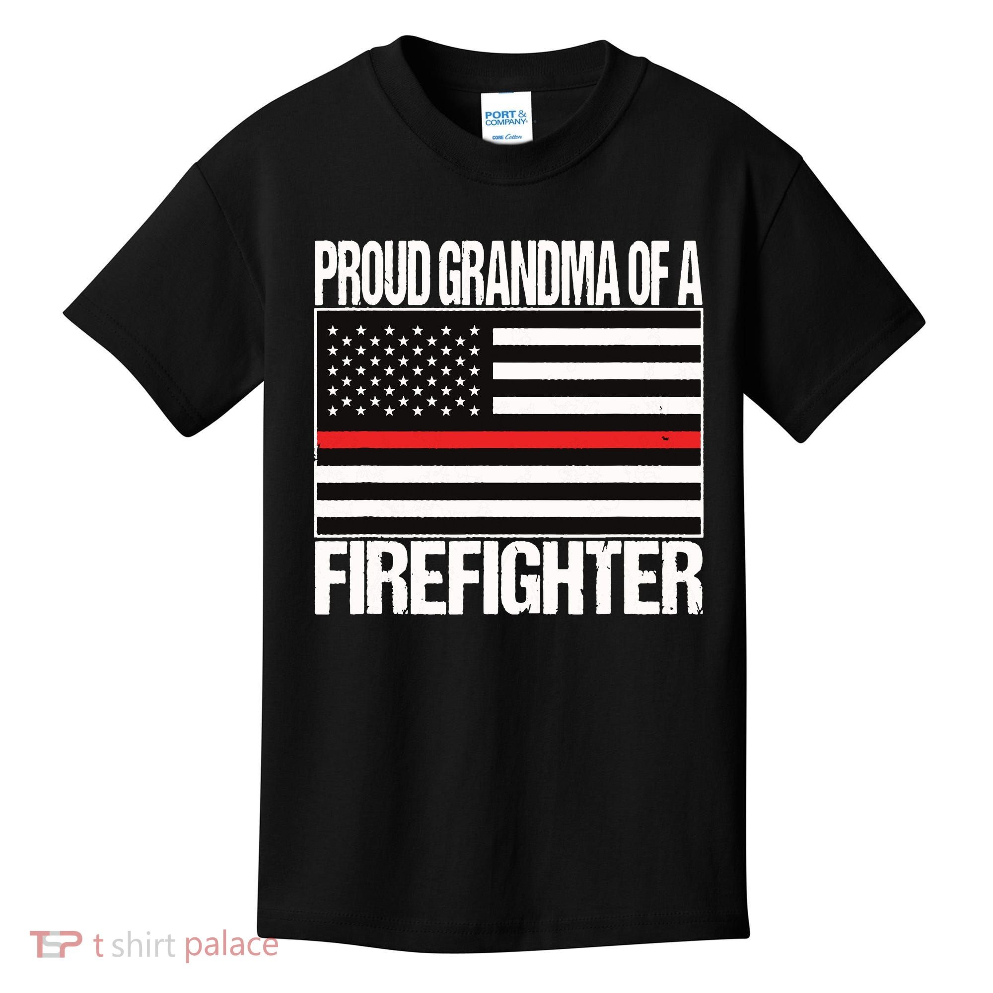 Proud Grandma Of A Firefighter Shirt Fireman Kids T-Shirt