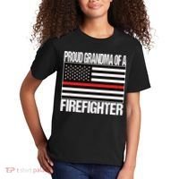 Proud Grandma Of A Firefighter Shirt Fireman Kids T-Shirt thumb 2