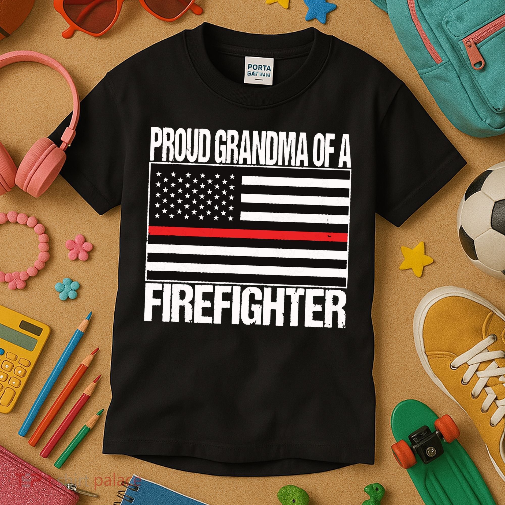 Proud Grandma Of A Firefighter Shirt Fireman Kids T-Shirt