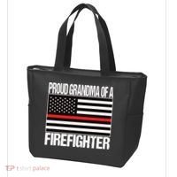 Proud Grandma Of A Firefighter Shirt Fireman Tote Bag thumb 3