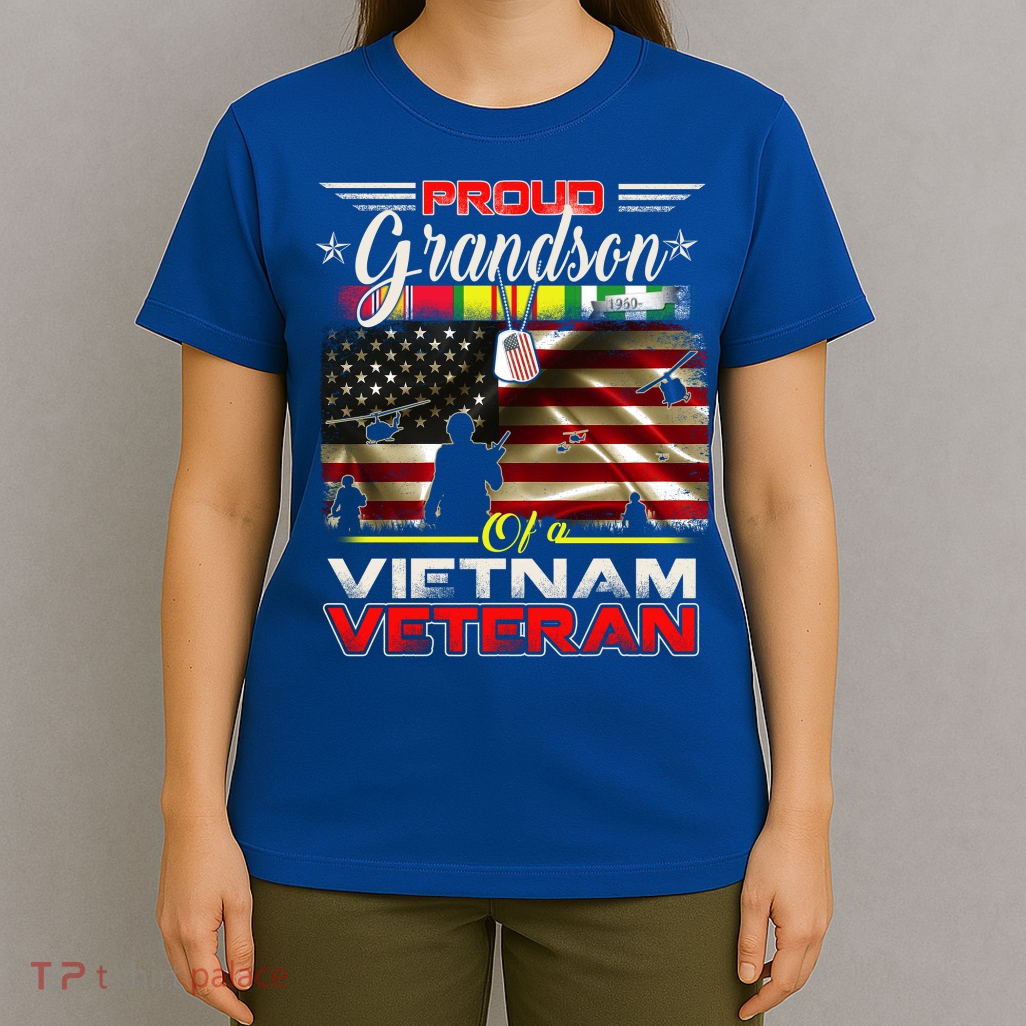 Proud Grandson Of Vietnam Veteran Gift For Boys Cute Gift T-Shirt