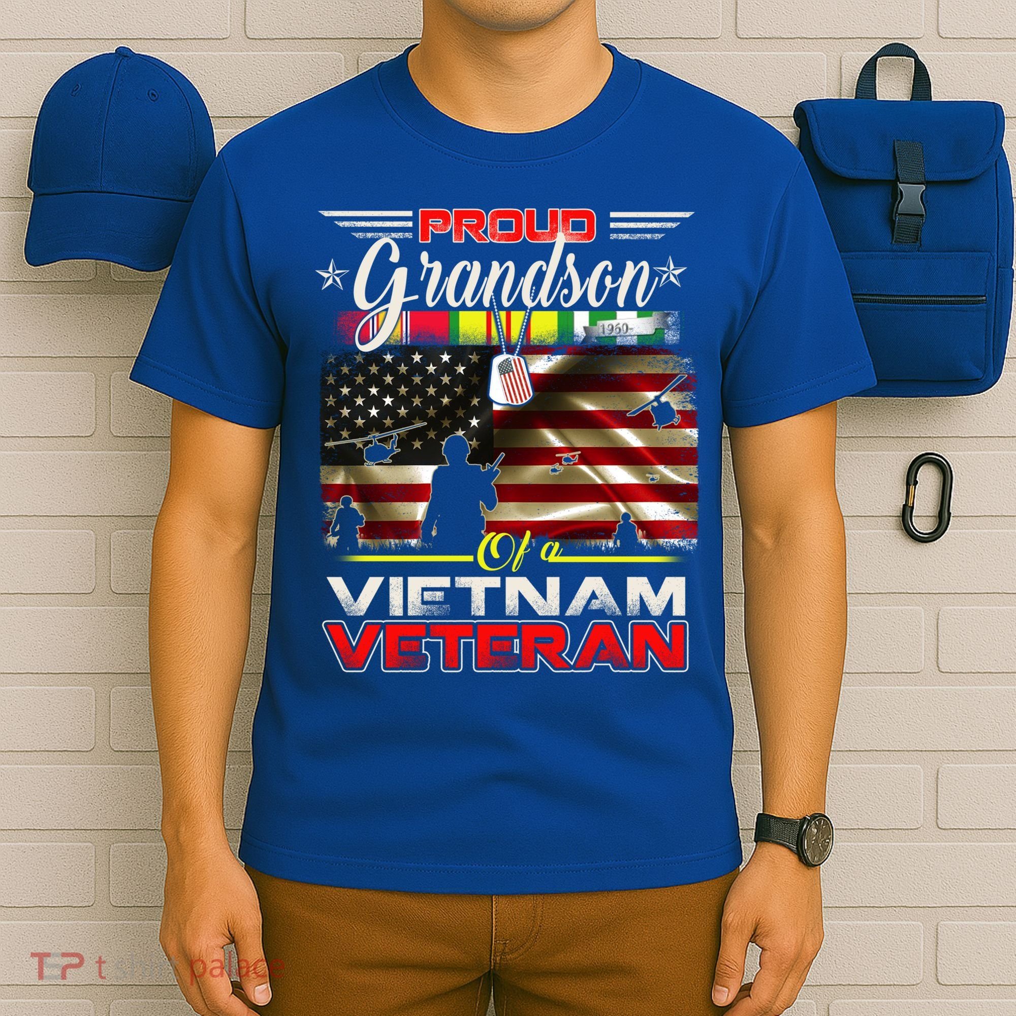 Proud Grandson Of Vietnam Veteran Gift For Boys Cute Gift T-Shirt