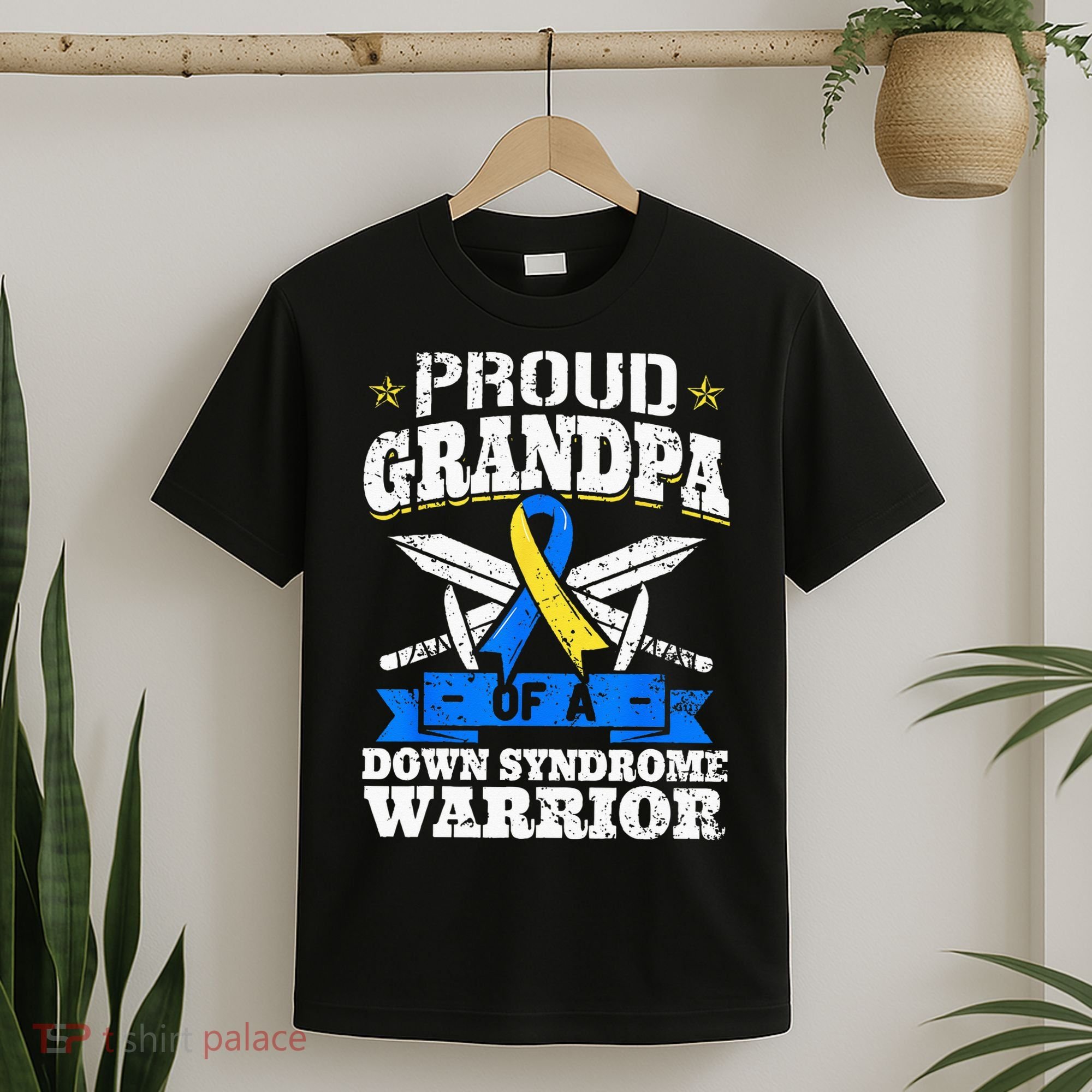 Proud Grandpa Of A Down Syndrome Warrior Downs Granddad T-Shirt