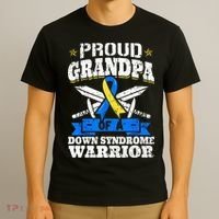 Proud Grandpa Of A Down Syndrome Warrior Downs Granddad T-Shirt thumb 3