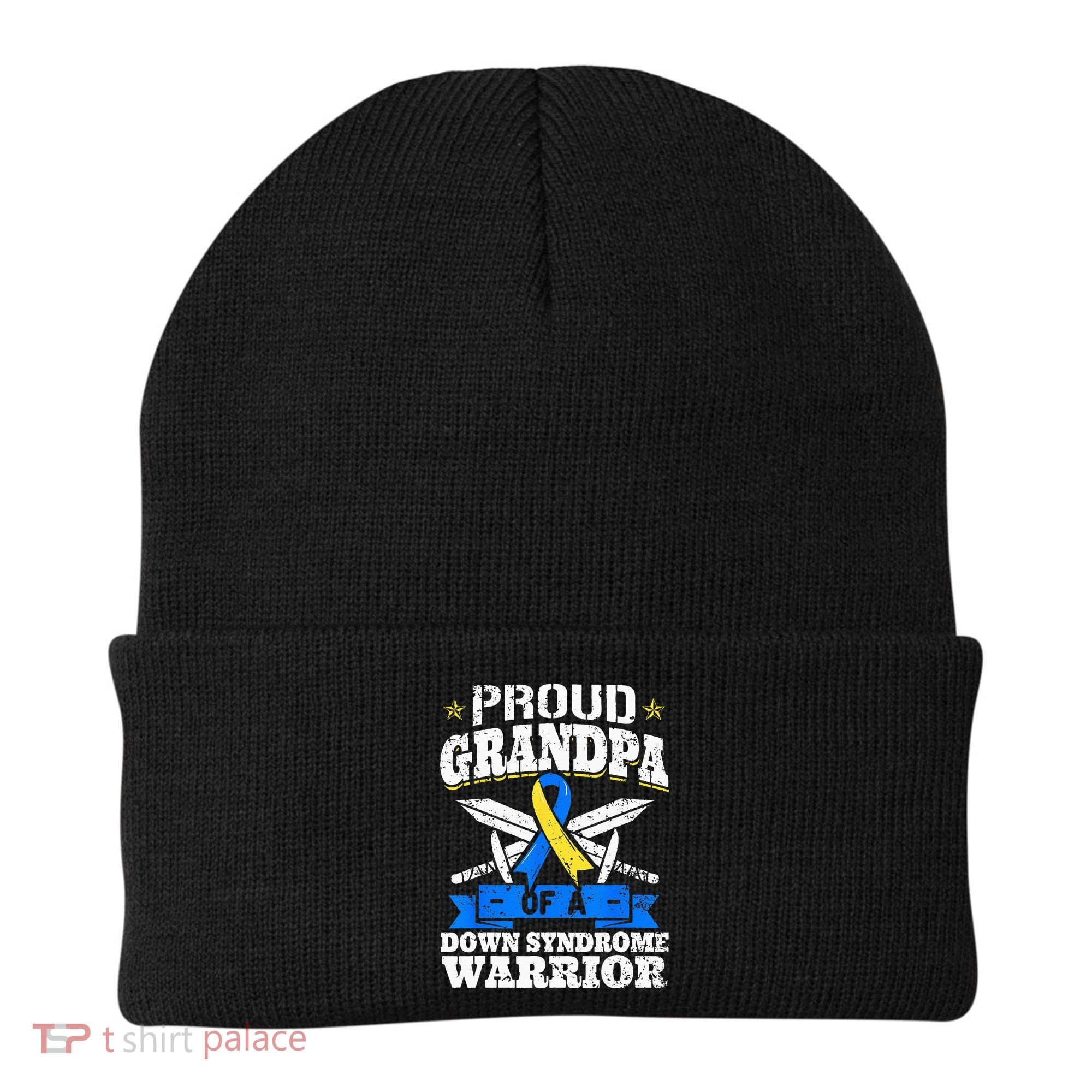 Proud Grandpa Of A Down Syndrome Warrior Downs Granddad Beanie