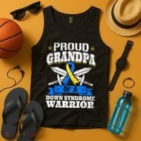 Proud Grandpa Of A Down Syndrome Warrior Downs Granddad Tank Top thumb 4