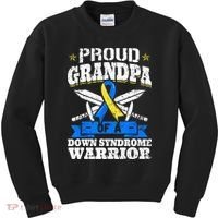 Proud Grandpa Of A Down Syndrome Warrior Downs Granddad Kids Sweatshirt thumb 0