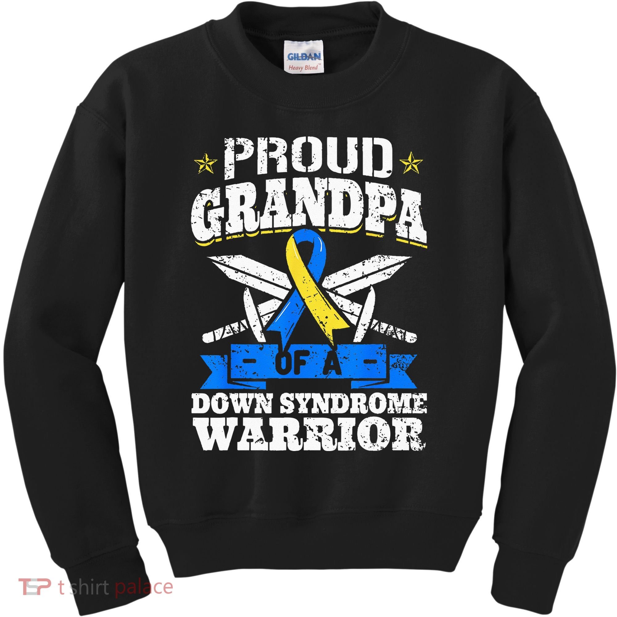 Proud Grandpa Of A Down Syndrome Warrior Downs Granddad Kids Sweatshirt