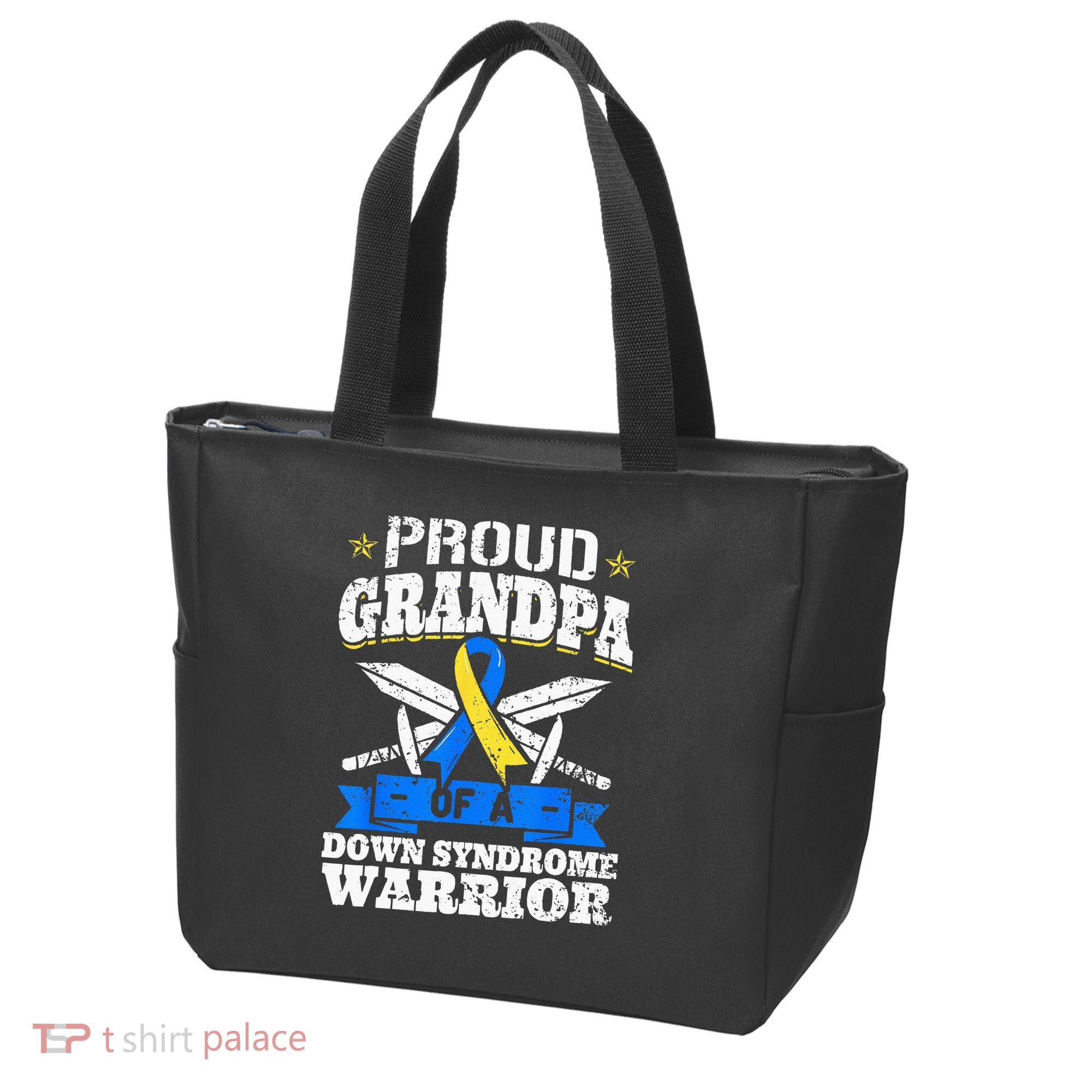 Proud Grandpa Of A Down Syndrome Warrior Downs Granddad Tote Bag