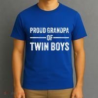 Proud Grandpa Of Twin Funny Granddad Vintage Gift T-Shirt thumb 3