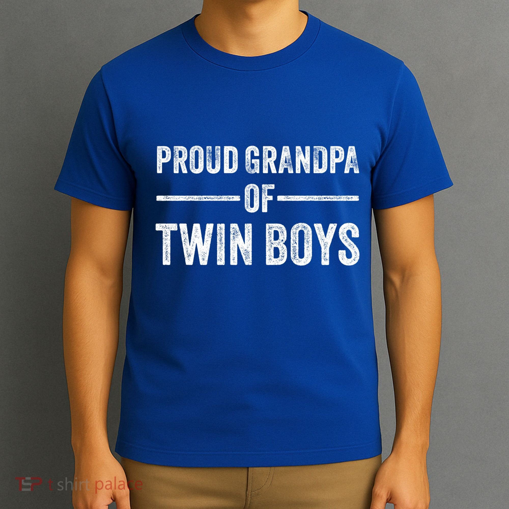 Proud Grandpa Of Twin Funny Granddad Vintage Gift T-Shirt