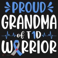 Proud Grandma Of T1D Warrior Diabetes Awareness Blue Ribbon Women's Tank Top thumb 5