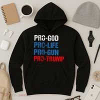 Pro God Pro Life Pro Gun Pro Trump Patriotic Hoodie thumb 3