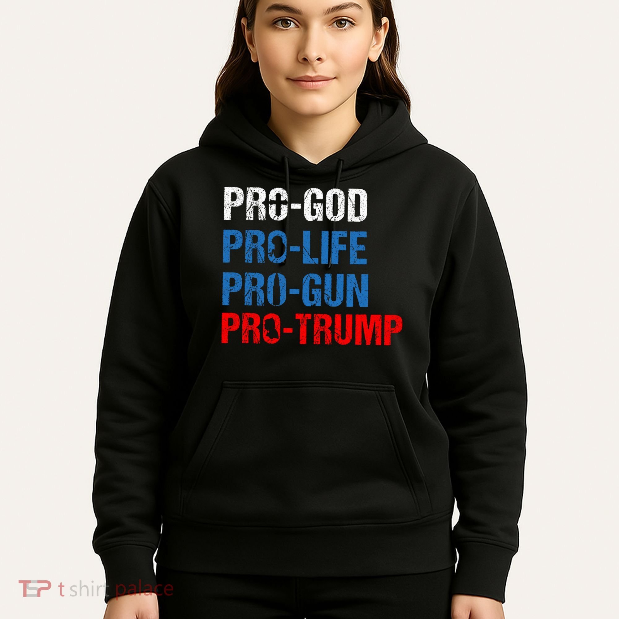 Pro God Pro Life Pro Gun Pro Trump Patriotic Hoodie