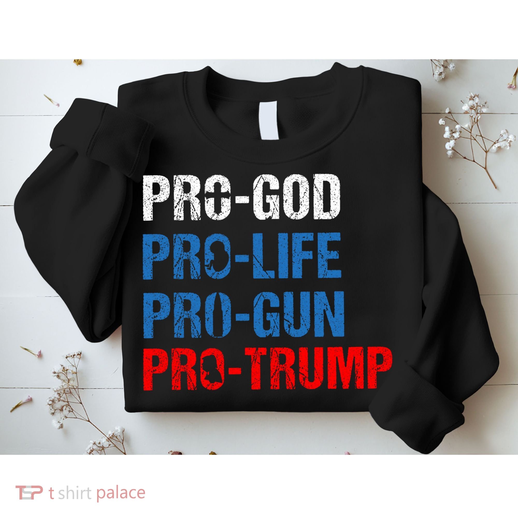 Pro God Pro Life Pro Gun Pro Trump Patriotic Sweatshirt