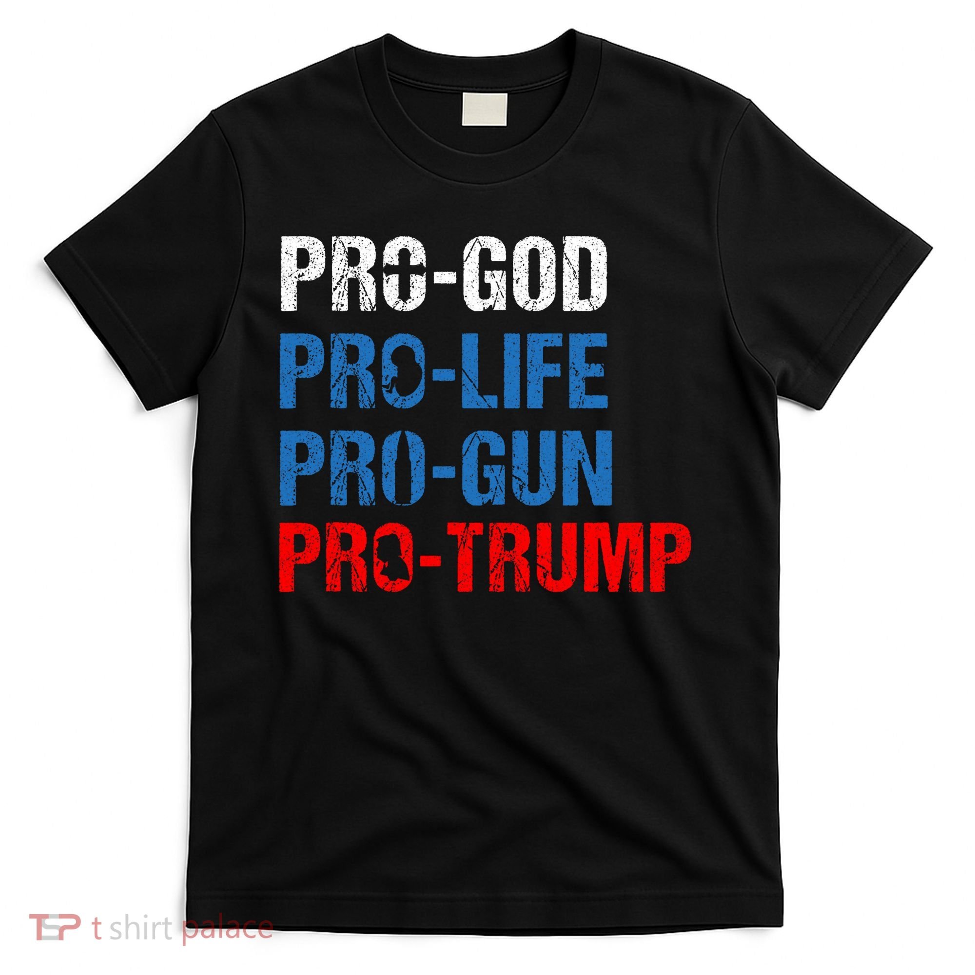 Pro God Pro Life Pro Gun Pro Trump Patriotic T-Shirt
