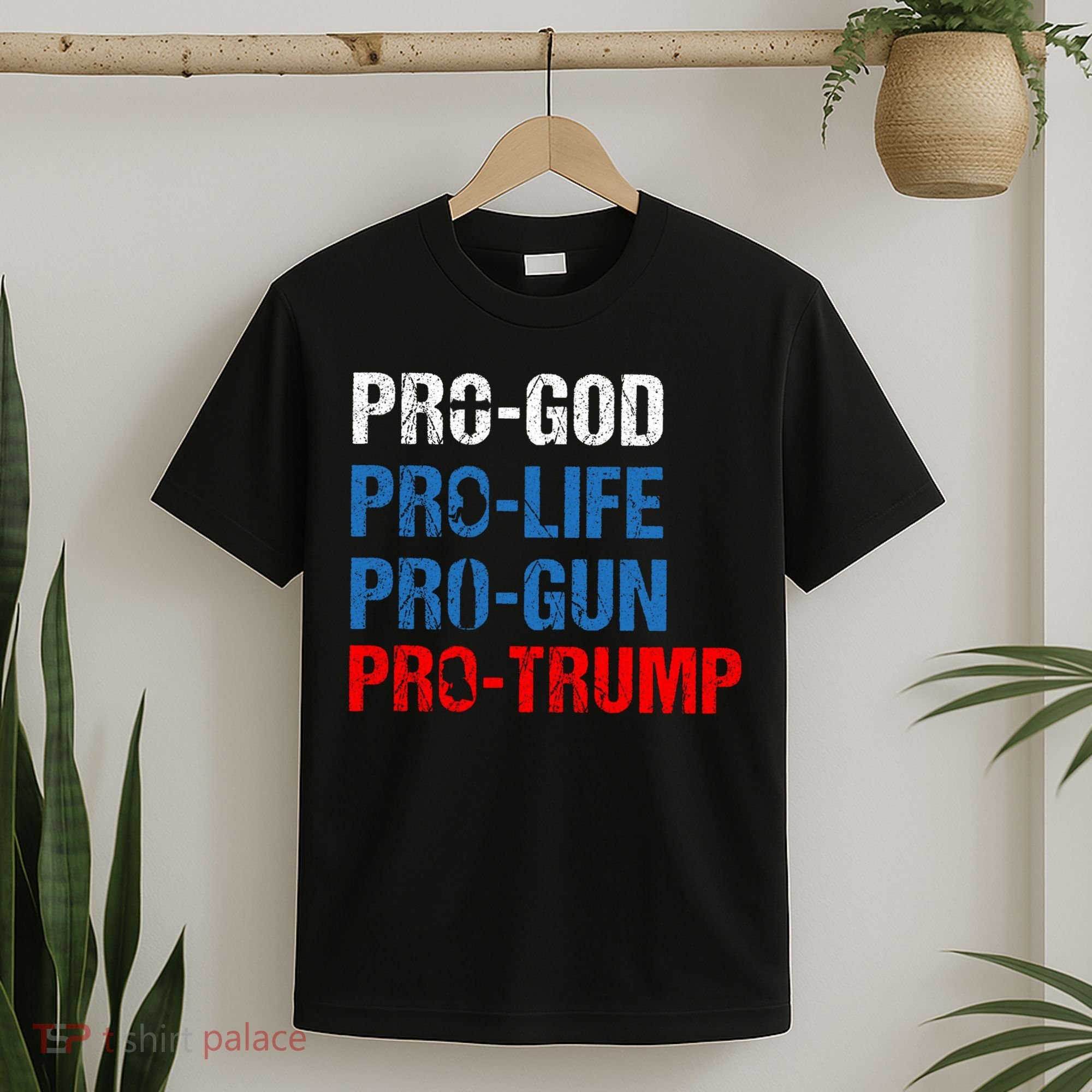 Pro God Pro Life Pro Gun Pro Trump Patriotic T-Shirt