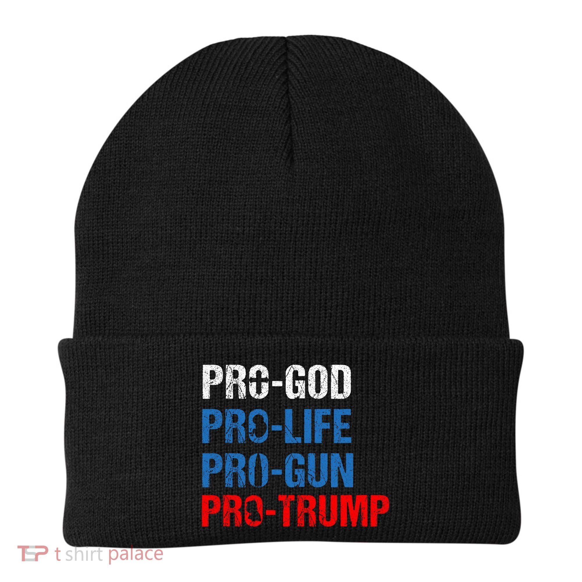 Pro God Pro Life Pro Gun Pro Trump Patriotic Beanie