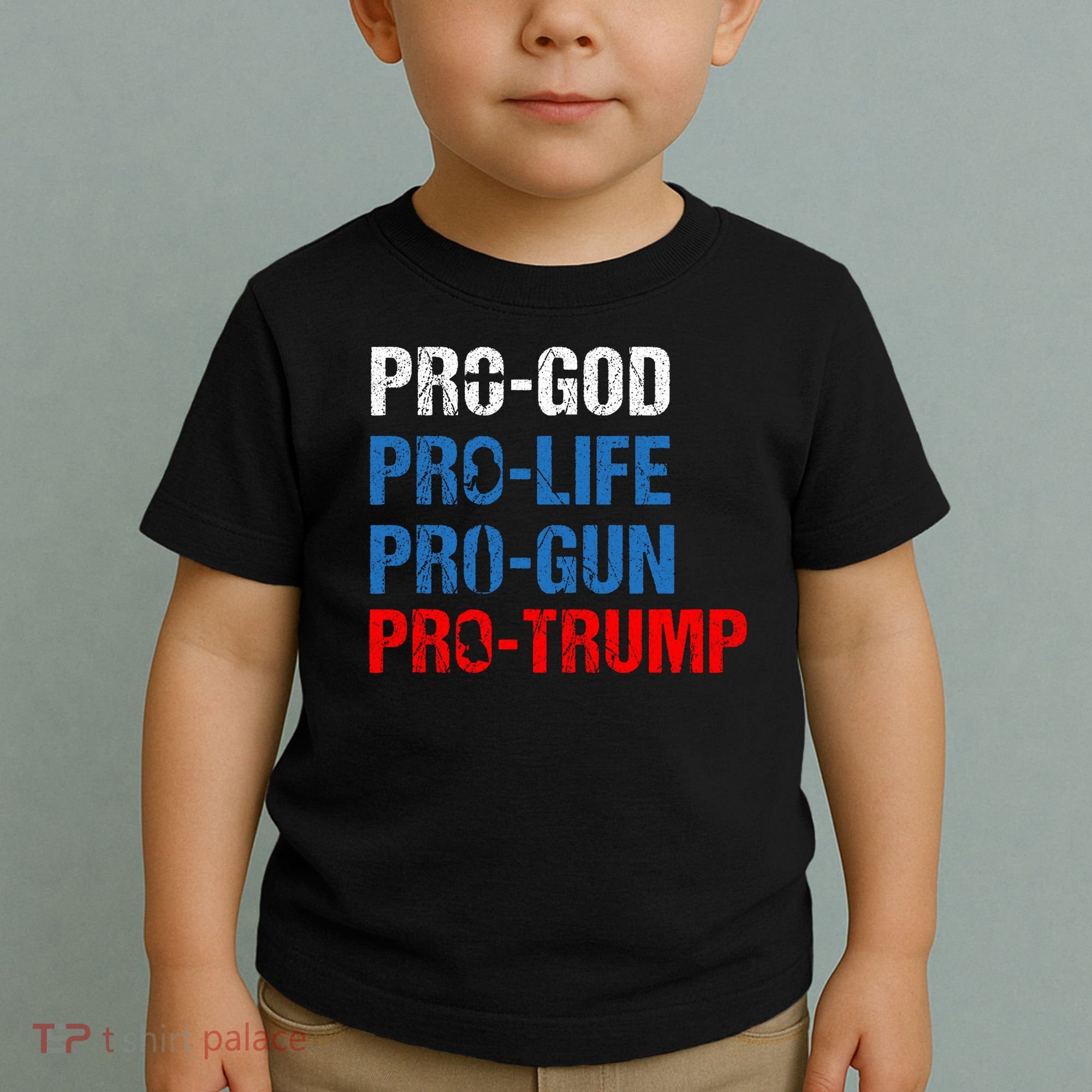 Pro God Pro Life Pro Gun Pro Trump Patriotic Toddler T-Shirt