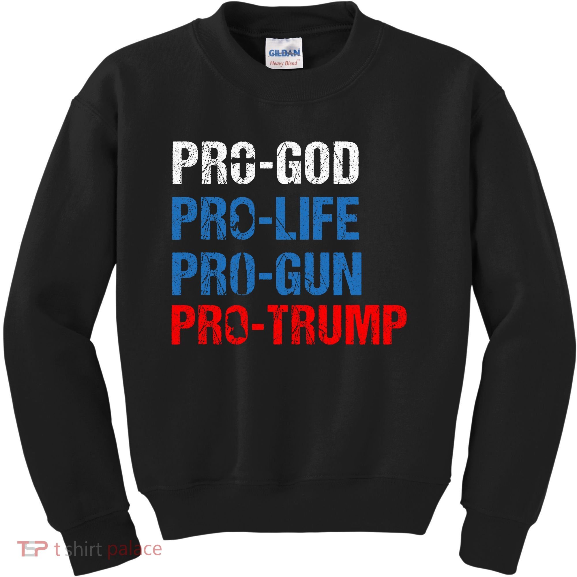 Pro God Pro Life Pro Gun Pro Trump Patriotic Kids Sweatshirt