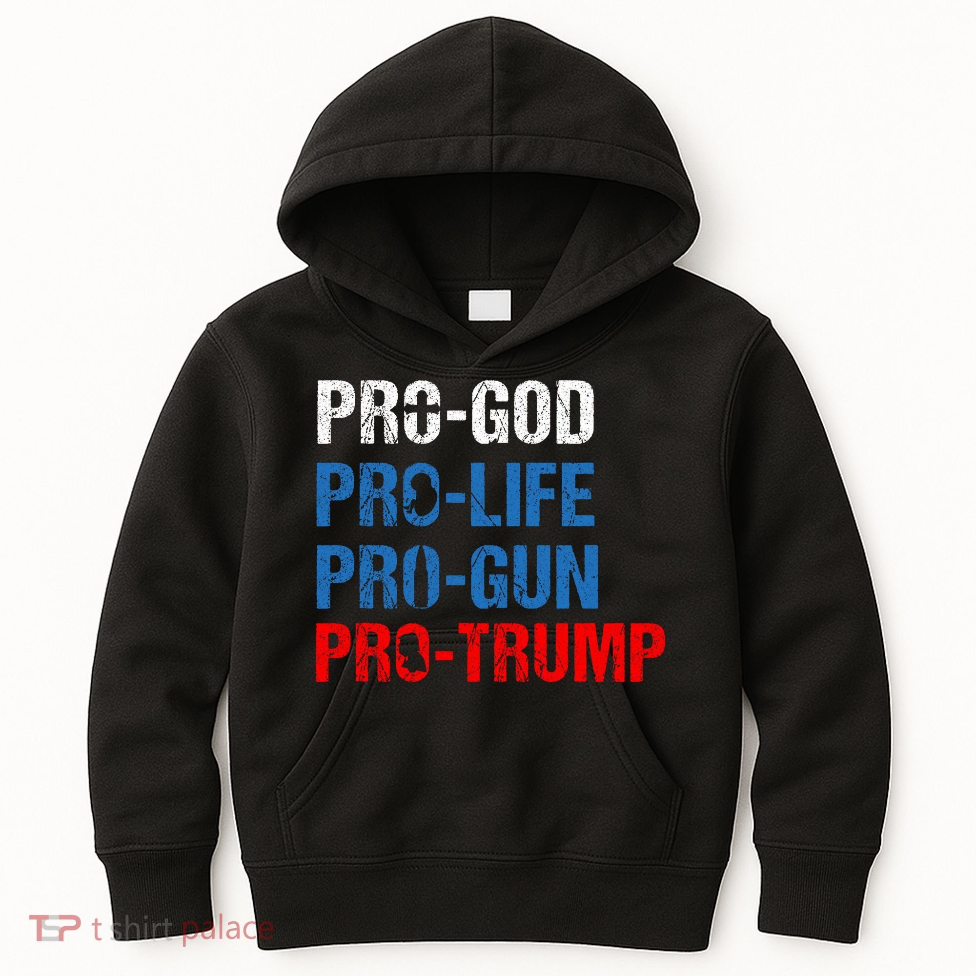 Pro God Pro Life Pro Gun Pro Trump Patriotic Kids Hoodie
