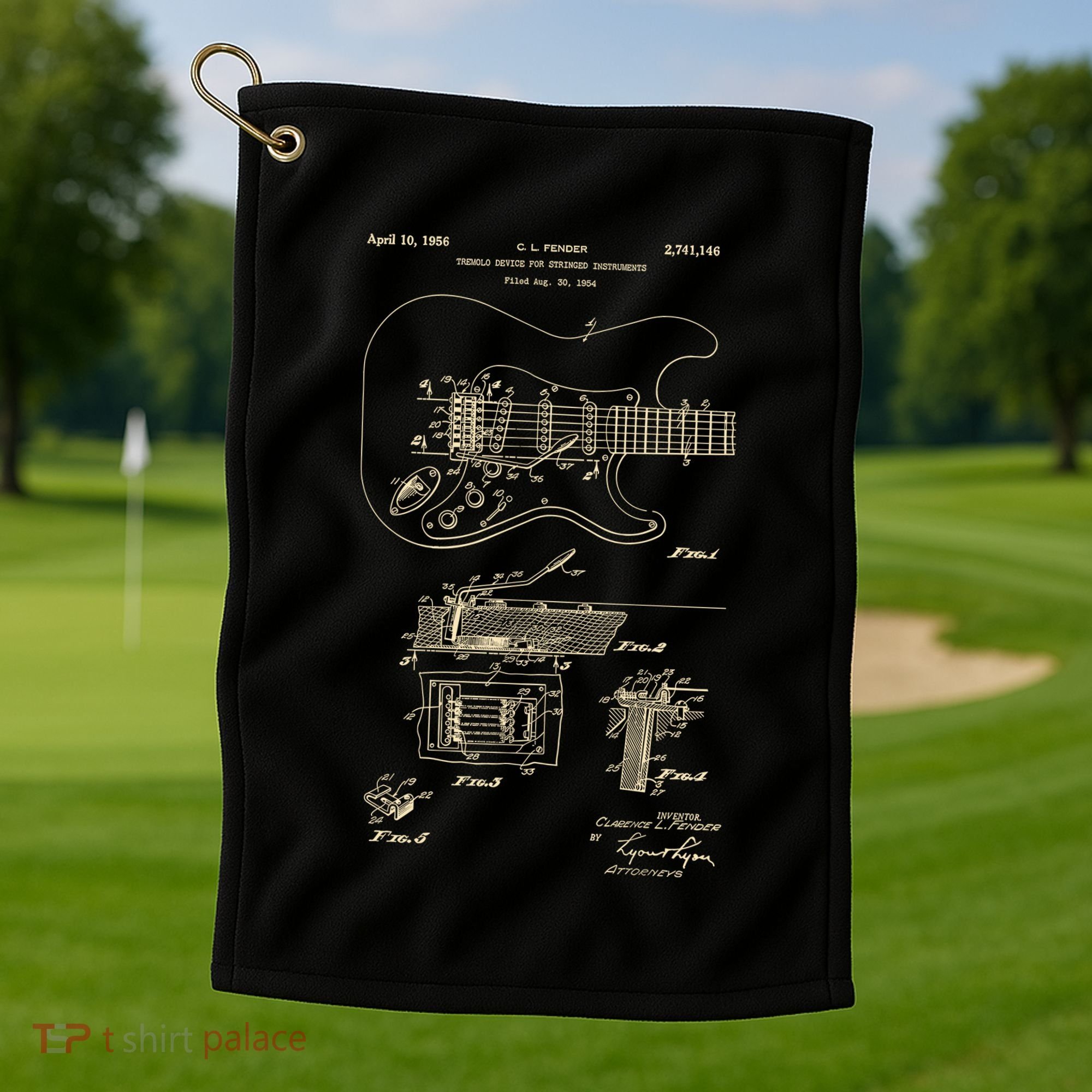 Patent Guitar Golf Towel