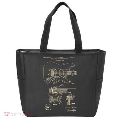 Patent Guitar Tote Bag