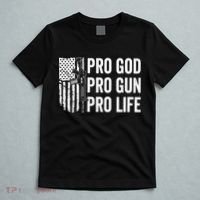 Pro God Pro Gun Pro Life USA Christian Guns Owner Flag T-Shirt thumb 5