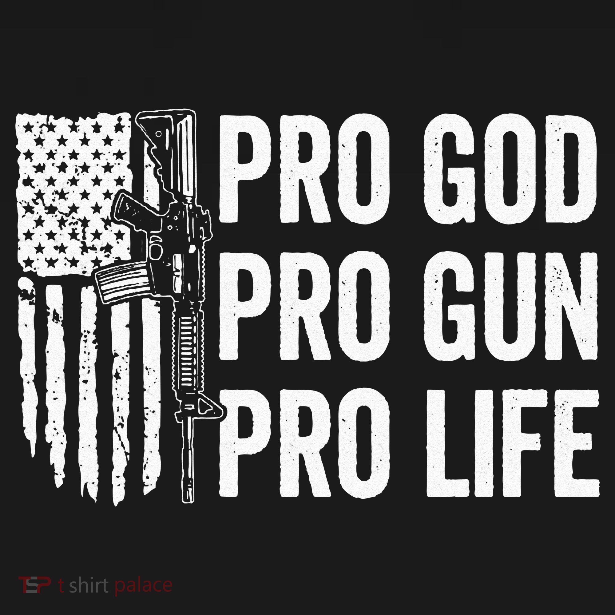 Pro God Pro Gun Pro Life USA Christian Guns Owner Flag T-Shirt