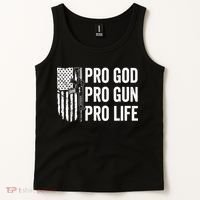 Pro God Pro Gun Pro Life USA Christian Guns Owner Flag Tank Top thumb 2