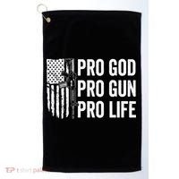 Pro God Pro Gun Pro Life USA Christian Guns Owner Flag Golf Towel thumb 0