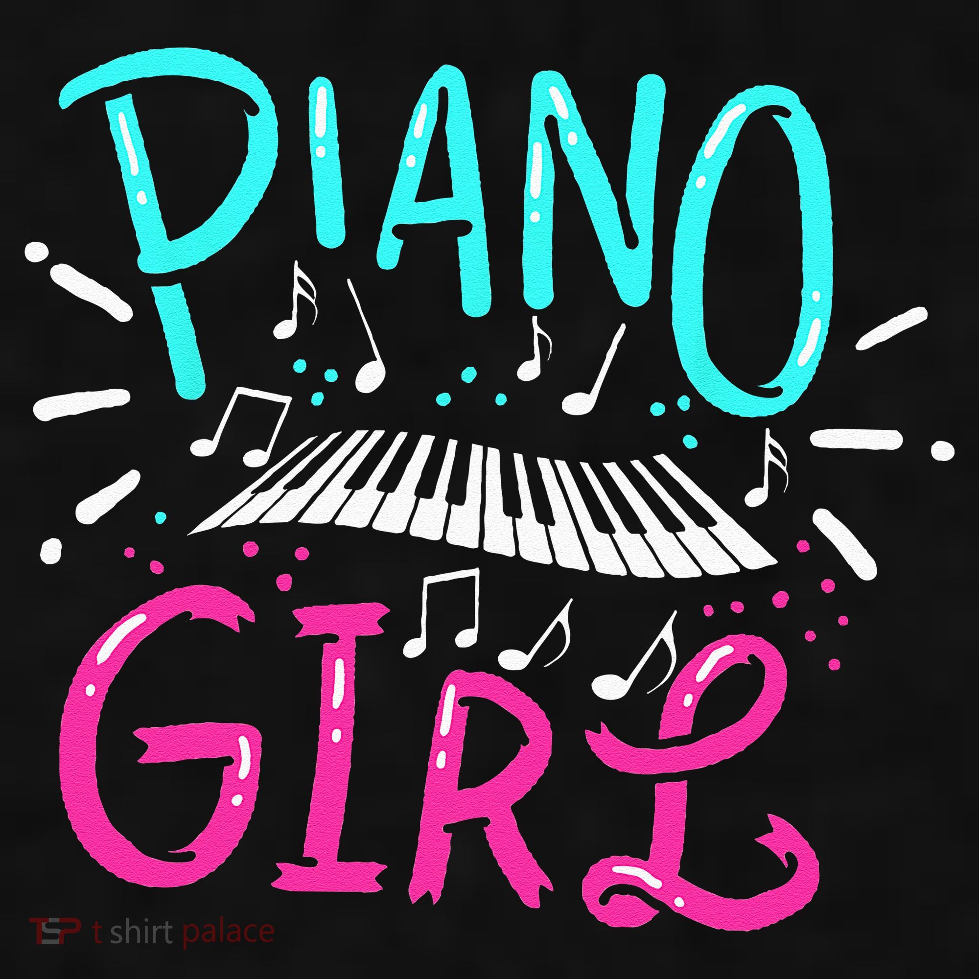 Piano Girl Pianist Music Notes Gift Ladies PosiCharge Tri-Blend Wicking Tank