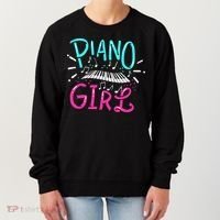 Piano Girl Pianist Music Notes Gift Women's Sweatshirt thumb 0
