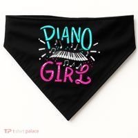 Piano Girl Pianist Music Notes Gift USA-Made Doggie Bandana thumb 0