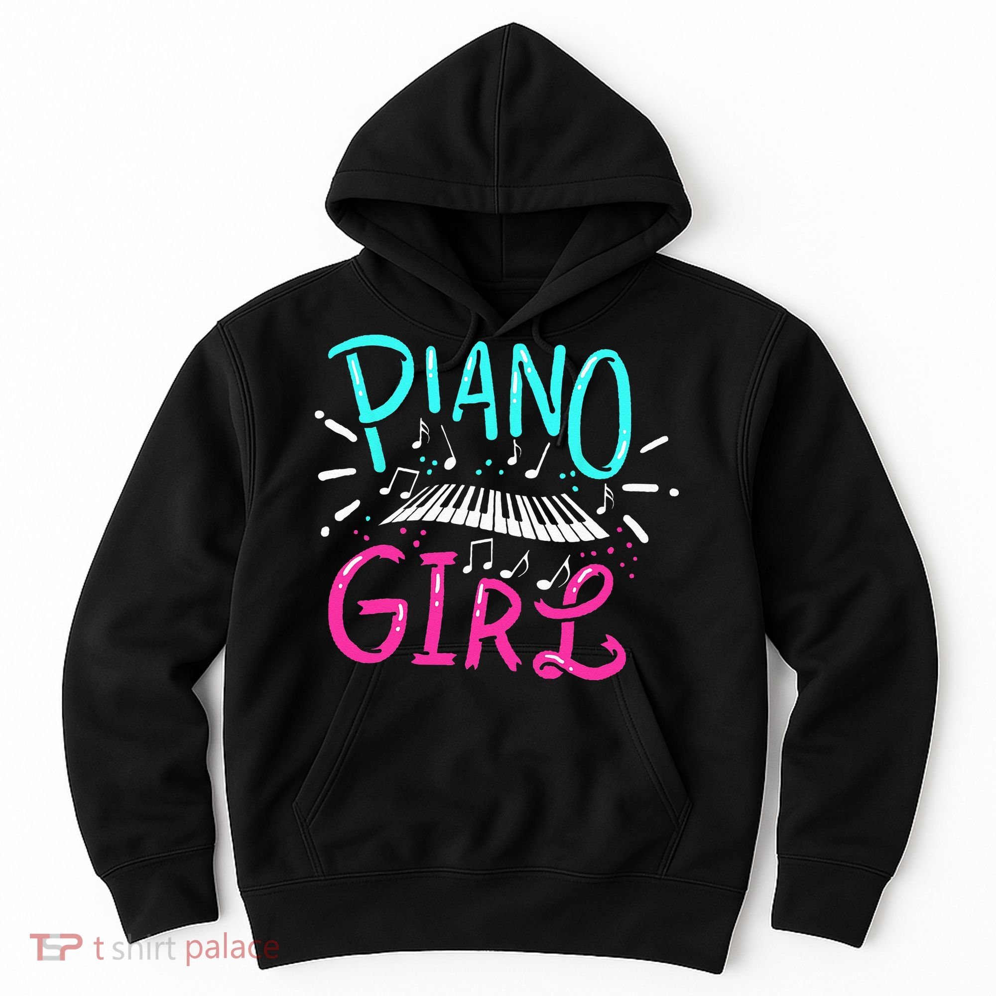 Piano Girl Pianist Music Notes Gift Hoodie