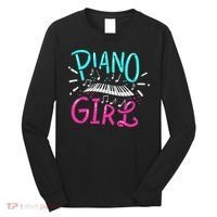 Piano Girl Pianist Music Notes Gift Long Sleeve Shirt thumb 0