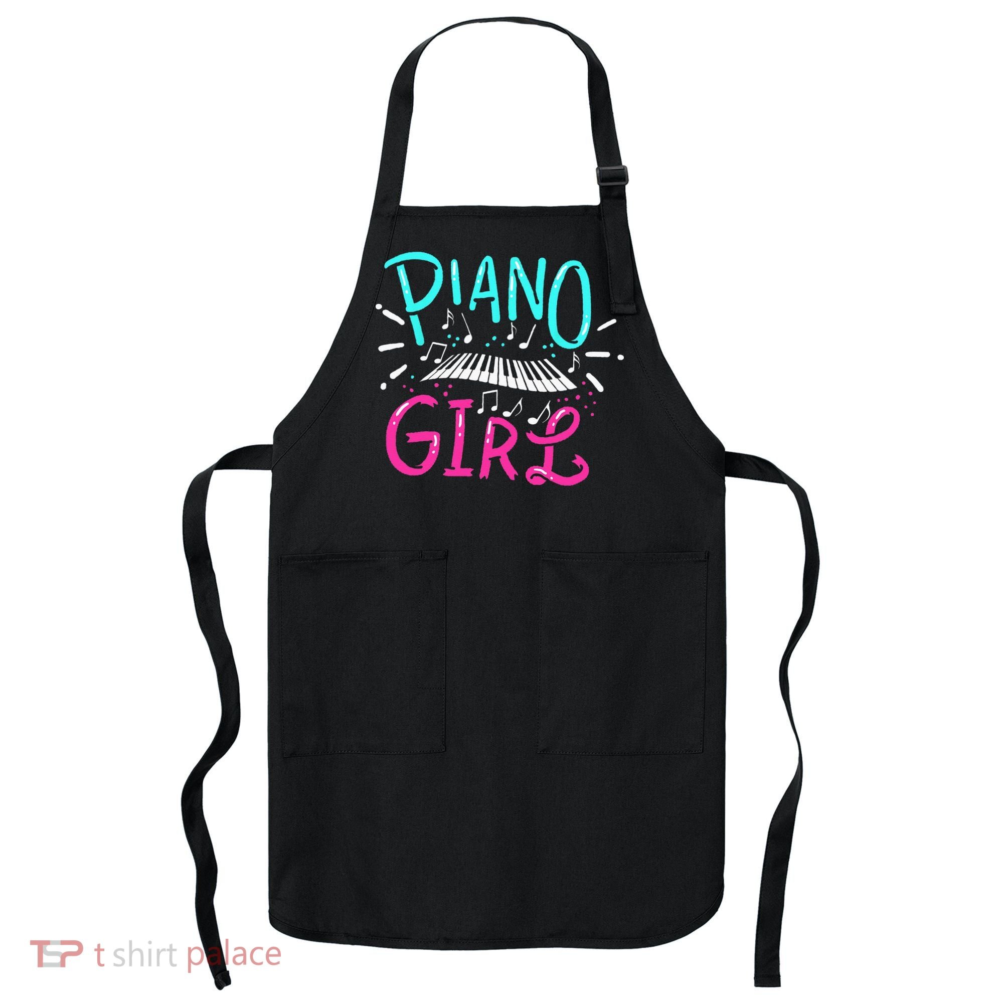 Piano Girl Pianist Music Notes Gift Apron