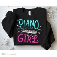 Piano Girl Pianist Music Notes Gift Sweatshirt thumb 2
