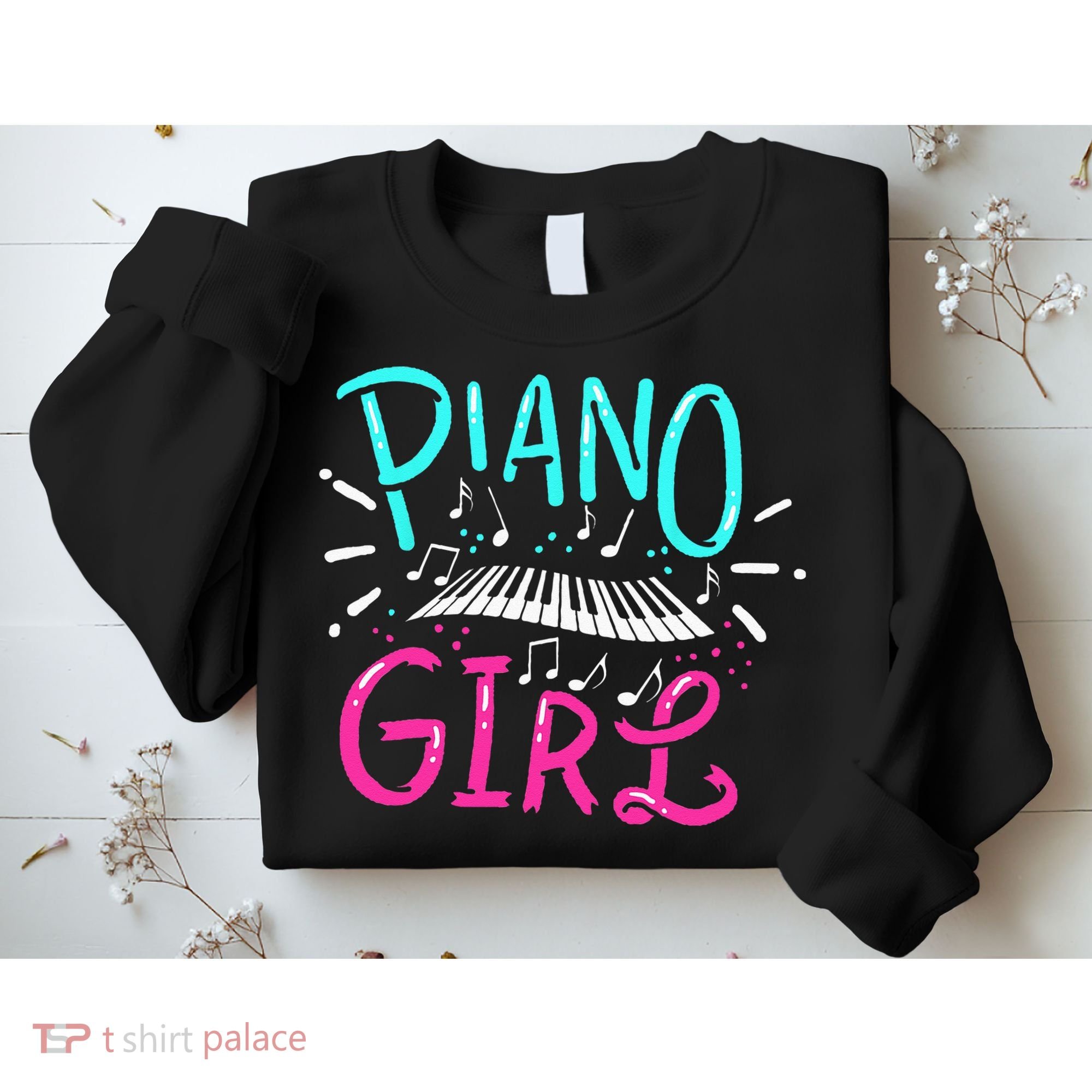 Piano Girl Pianist Music Notes Gift Sweatshirt