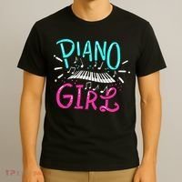 Piano Girl Pianist Music Notes Gift T-Shirt thumb 3