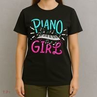 Piano Girl Pianist Music Notes Gift T-Shirt thumb 4