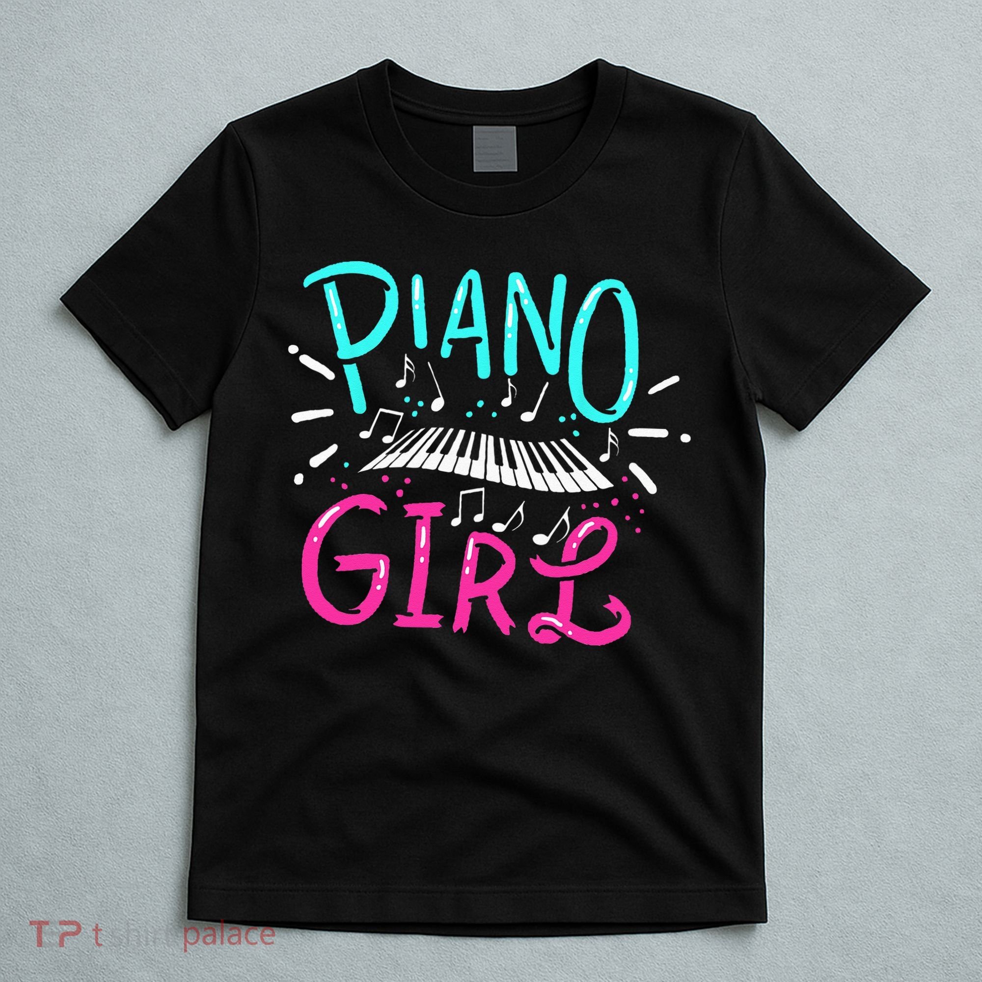 Piano Girl Pianist Music Notes Gift T-Shirt